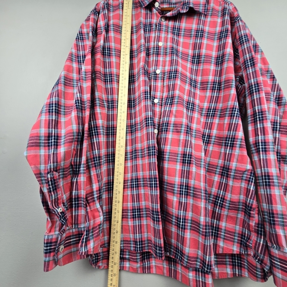 UNTUCKit Plaid Button-up Classic Shirt‎ Santa Barbra Tall Regular Red Men Sz 3XL - Picture 12 of 13